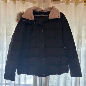 Ralph Lauren winter puffer coat with faux Sherpa collar and removable hood